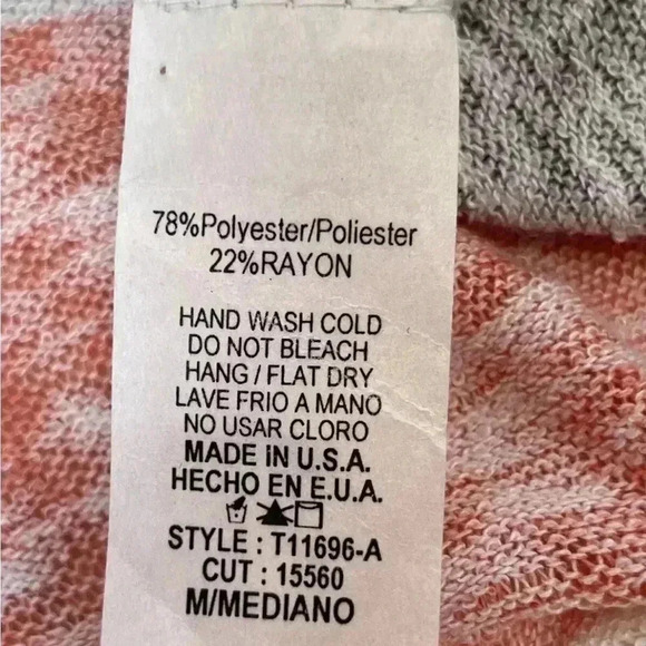 FLAMINGO URBAN Fashion Break Stripe Adjustable 3/4 Sleeve‎ Scoop Woman’s Size M - Picture 10 of 16